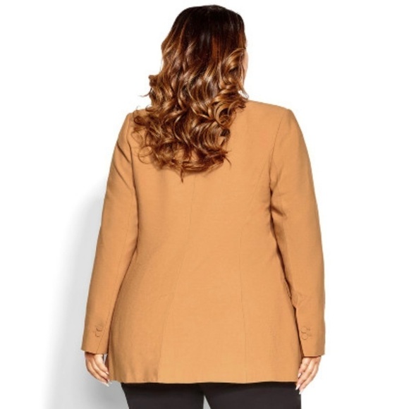 NEW City Chic Bronze Essence Longline Women’s Jacket Blazer Sz 24 - Picture 14 of 14